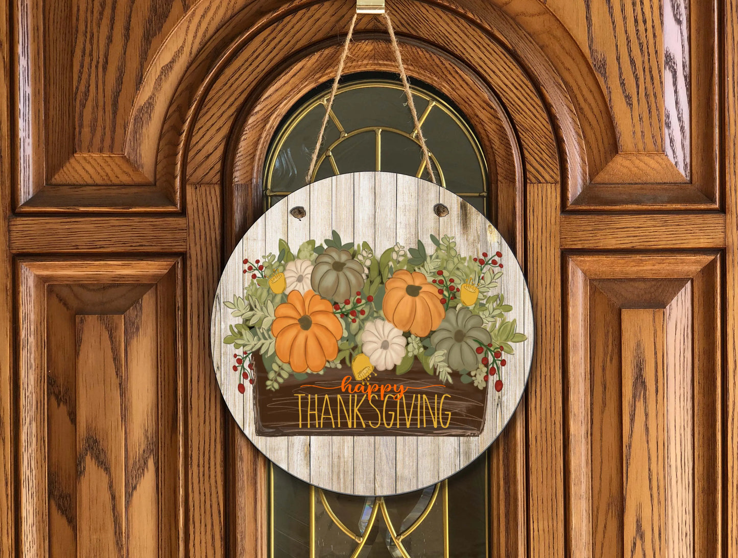 Happy Thanksgiving Circle Door Hanger