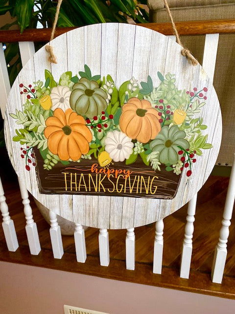 Happy Thanksgiving Circle Door Hanger