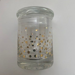 Gold Foil Confetti Mini Glass Favor Jar With Lid (6)